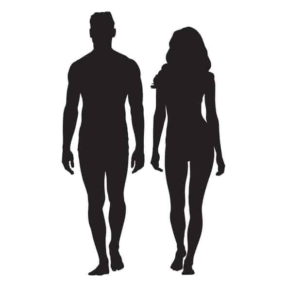 Man and woman body silhouettes.