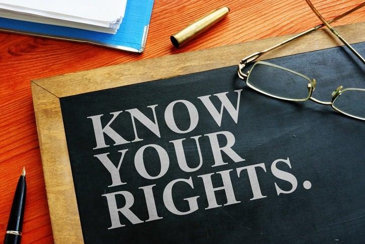 Know your rights sign.